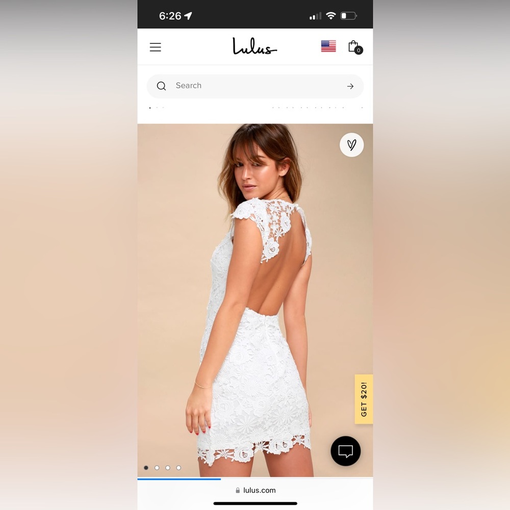 Lulus XS white lace dress